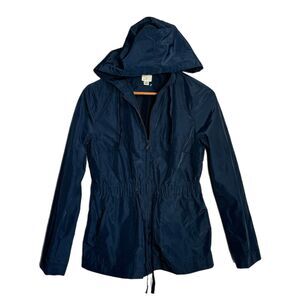 XS Navy blue windbreaker jacket with hoodie